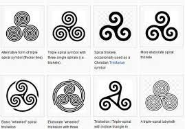 The triskelion, or triskele, represents a triple spiral design consisting of three symmetrical swirls emanating from a single point. Pin On Designs And Ideas