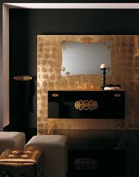 Black And Gold Art Deco Bathroom Gold Glamour Bathroom Decor Themes Bathroom Decor Apartment Bathroom Styling