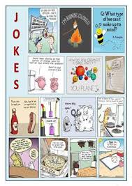 It's so neat to hear kids remember setups and punchlines and figure out the wordplay that makes jokes funny. English Esl Jokes Worksheets Most Downloaded 45 Results