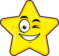 Winking And Smiling Star Emoji Cartoon Clipart Vector Friendlystock Star Emoji Emoji Clipart Emoji