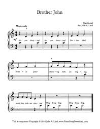 Check out my no book beginners course to find out how i actually teach beginner. Brother John Free Easy Sheet Music For Piano With Lyrics