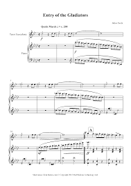 Fucik Entry Of The Gladiators Sheet Music For Tenor Saxophone 8notes Com