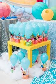 Balloon Birthday Decorations For Kids Up Up And Away This One Year Old Had The Time Of His Life At His Hot Air Ball Hot Air Balloon Party Decorations Balloon Birthday Themes Birthday Party Balloon