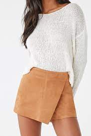 We check over 450 stores daily and we last saw this product for $29.90 at forever21. Forever 21 Faux Suede Skort In Camel Natural Lyst