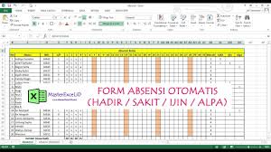 Check spelling or type a new query. Excel Form Absensi Otomatis Kalkulasi Sakit Ijin Alpha Youtube