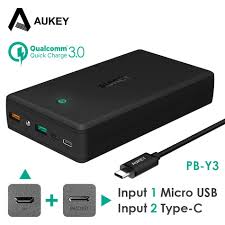 Aukey 30000 Mach Quick Charge Mobilnye Akkumulyatory Qc 3 0 Fast Portativnyj Zaryadnoe Ustrojstvo Tip C Portable Charger For Iphone Powerbank Portable Charger
