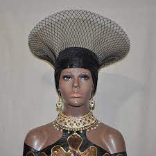 Black Panther Movie Wakanda S Queen Mother Ramonda Angela Bassett Inspired Hat Black Black Panther Black Panther Movie African Hats