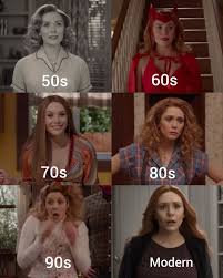 Sitcom Decades In Wandavision Scarlet Witch Marvel Marvel Cinematic Elizabeth Olsen Scarlet Witch