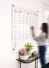 Dtbd Pure Wall Calendar Large Lucite White Board Dry Etsy Wall Calendar Dry Erase Calendar Home Office Decor