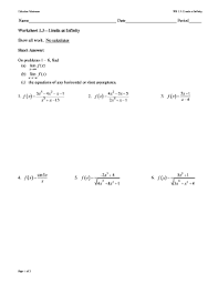 And solving math problems is no exception. Worksheet 1 3 Limits At Infinity Fill Online Printable Fillable Blank Pdffiller