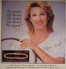 Chris Evert Advertising Her Tennis Bracelet The Name Tennis Bracelet Was Coined When She Lost Her Diamond Bracelet During Tennis Bracelet Chris Evert Tennis