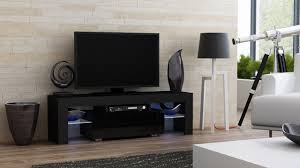 Milano 130 Black Tv Stand Modern Living Room Black Small Tv Stand Black Tv Stand