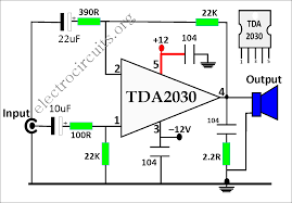 10w car radio audio amplifier, tda2003 datasheet, tda2003 circuit, tda2003 data sheet : Tda2030 Amplifier Circuit Diagram Electronics And Circuits
