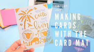 Now fold the top layer of the card (like you are closing the card) down onto the sticky part of the card mat. Card Making With Cricut Joy Card Mat Youtube