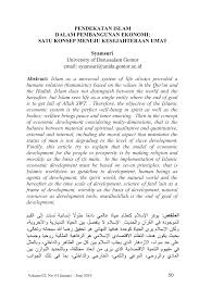 Peranan modal sosial komunitas dalam pembangunan sosial. Pdf Pendekatan Islam Dalam Pembangunan Ekonomi Satu Konsep Menuju Kesejahteraan Umat