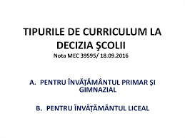 Metodica activitatilor didactice in invatamantul gimnazial. Curriculum La Decizia Scolii Online Presentation