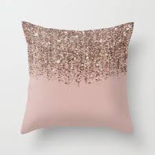 Blush Pink Rose Gold Bronze Cascading Glitter Throw Pillow Room Decor Bedroom Rose Gold Rose Gold Room Decor Rose Gold Bedroom Decor