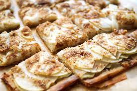 I could eat the cream cheese filling with a spoon! Easy Apple Pear Phyllo Tart Recipe Elle Republic