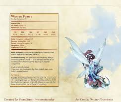 Homebrew Monster A Day Winter Sprite Dndnext