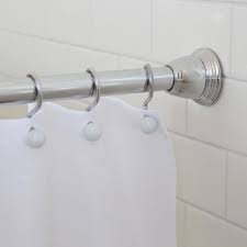Splash Home Eire Rust Resistant Strong Hold Constant Tension Bathroom Decorative Shower Curtain Rod Ext Shower Curtain Decor Shower Curtain Rods Curtain Rods