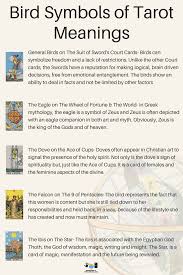 Types Of Birds And Their Meanings The Bird Symbolism Meanings Of Tarot Cards For Beginners If You Re Just Learning How To Read Taro Tarot Learning Tarot Cards For Beginners Reading Tarot Cards