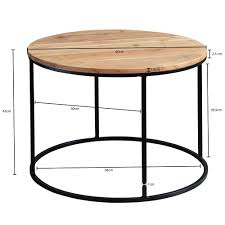 Beistelltische finden sie bei ebay in zahlreichen verschiedenen ausführungen im neuen und im gut erhaltenen, gebrauchten zustand. Finebuy Couchtisch 60x43x60 Cm Akazie Massivholz Metall Sofatisch Design Wohnzimmertisch Rund Kaffeetisch Massiv