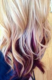 Blonde With Burgundy Color Hair Styles Underlights Hair Hair Highlights