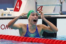 Emma mckeon (in frame) and tatjana schoenmaker fire warning shots with olympic swim records.(reuters) olympics tokyo 2020: J38shx4 I67bam