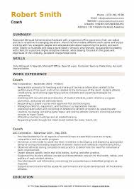 This sports resume sample is ideal for every person who wants to add a sporty touch to it's candidature. Coach Resume Samples Qwikresume