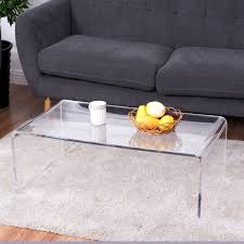 Costway Clear Acrylic Coffee Table Cocktail Waterfall Table 37 X 21 X 17 Inch Home Decor Overstock Com Shopping The Best Dea Table Sofa End Tables Clear Coffee Table