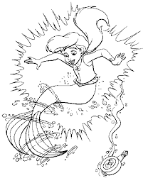 Cartoon Printable Baby Mermaid Coloring Pages Coloringtone Book