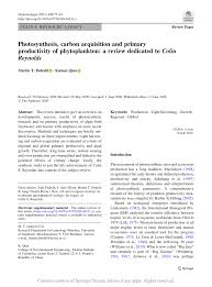 Book hotels, flights, & rental cars. Pdf Photosynthesis Carbon Acquisition And Primary Productivity Of Phytoplankton A Review Dedicated To Colin Reynolds