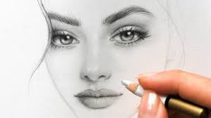 Sketch the female face (in a straight view) by outlining the head, and adding guidelines. Drawing And Shading Girl Female Face Sketchbook Practice Youtube