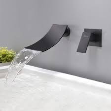 Avon chrome waterfall wall mounted basin mixer tap. Black Bath Filler Tap Wall Mounted Waterfall Basin Mixer Taps With Widespread Spout Phasat Jh088b Buy Online In Bahamas At Bahamas Desertcart Com Productid 110552733