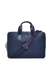 Lacoste Textured Leather Laptop Bag Lacoste Bags Leather