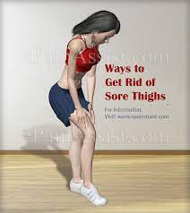 It refers to the small red, raised bump you get when an oil gland in your skin becomes blocked with oil and dead skin cells.pimples on the culprit of the sore, red bumps on your legs could be your shaving routine. Ways To Get Rid Of Sore Thighs