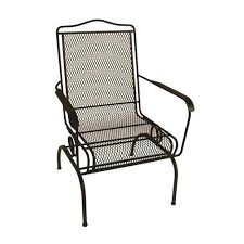 Garden Treasures Black Stackable Metal Spring Motion Dining Chair S With Mesh Seat Lowes Com In 2020 Metal Patio Chairs Steel Dining Chair Patio Dining Chairs