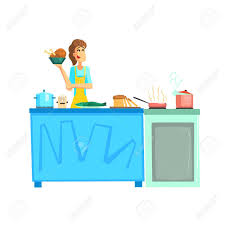 Dibujos de los mas pequeos. Concurso De Cocina Mujer Participante Diversion Ilustracion En Simple Estilo Infantil Plana De Diseno Vectorial Sobre Fondo Blanco Ilustraciones Vectoriales Clip Art Vectorizado Libre De Derechos Image 55387116