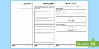 Ks2 Write A World Religion Day Haiku Poem Worksheet Worksheet