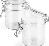 Amazon.com: 2 Pack 500ml/17oz Plastic Storage Jars Clear ...