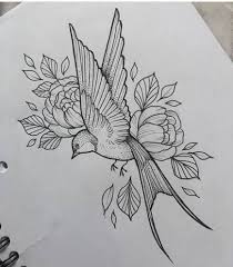 Bird And Rose Tattoo Drawing Best Tattoo Bird Flower Drawings 58 Ideas In 2020 Bird And Flower Tattoo Flower Tattoo Drawings Flower Tattoo Sleeve