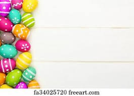 Here you will find backgrounds with bunnies, chicks, crosses, eggs, baskets, greetings for easter. Free Art Print Of Easter Egg Border Pile Of Colorful Eggs Candy And Toys With Happy Easter Card Over White Freeart Fa25148080