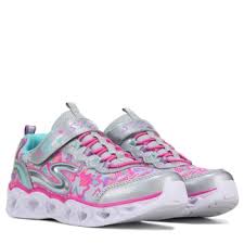 Skechers Heart Lights Light Up Sneaker Preschool Silver Multi