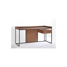 Build a wood desk frame and incorporate metal drawers for storage and functionality. Office Right Vintage Armel In Wood And Metal Walnut