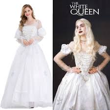 When that celebration goes awry, the white queen seems to flee from the scene by disappearing into a tureen of soup. Alice In Wonderland Costume Cosplay The White Queen Costume Dress Halloween Costume For Women Party Masquerade Elegant Dress Buy At The Price Of 57 59 In Aliexpress Com Imall Com