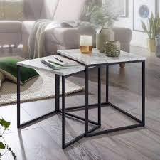 Kombiniert mit messing, chrom oder kupfer sieht. Wohnling Design Beistelltisch 2er Set Marmor Real De