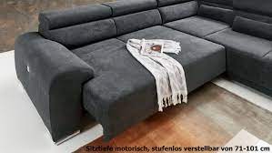 Das ecksofa mit sitztiefenverstellung und schlaffunktion ist der neue liebling in unserem sortiment. Ecksofa Padua R Stoff Grau Motorische Sitztiefenverstellung