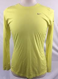 Nike Dri Fit Miler Womens Shirt Long Sleeve Running Athletic Neon Yellow Large Nike Shirtstops Womens Shirts Long Sleeve Shirts Long Sleeve Tshirt Men