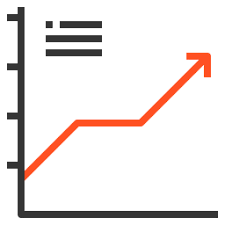 growth chart icon of line style available in svg png eps