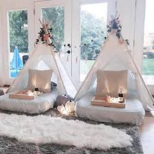 Teepees that are 5 to 6 feet wide will definitely have room for more than one child or adult. Avrsol Lace Teepee For Girls Kid Teepee Boho Tipi Tent Kids Room Decor With 6 5ft Rose Vine Flowers Pricepulse